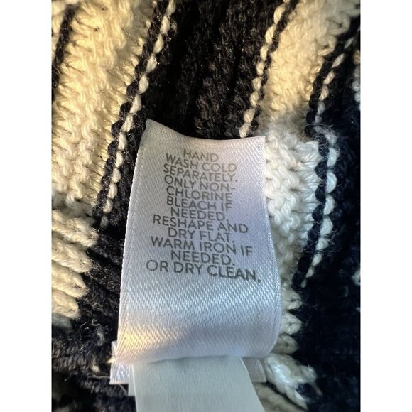 J Jill Womens Sweater 4X Black And White Striped Sweater Lightweight Nautical - Picture 2 of 8